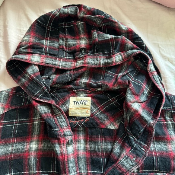 TNA hooded flannel button down shirt - Picture 2 of 4